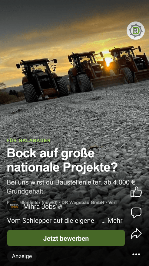 Instagram-Reel von DR Wegebau: Bock auf große nationale Projekte?